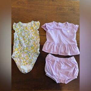 Carter's Floral Bodysuit and Lavender Set
